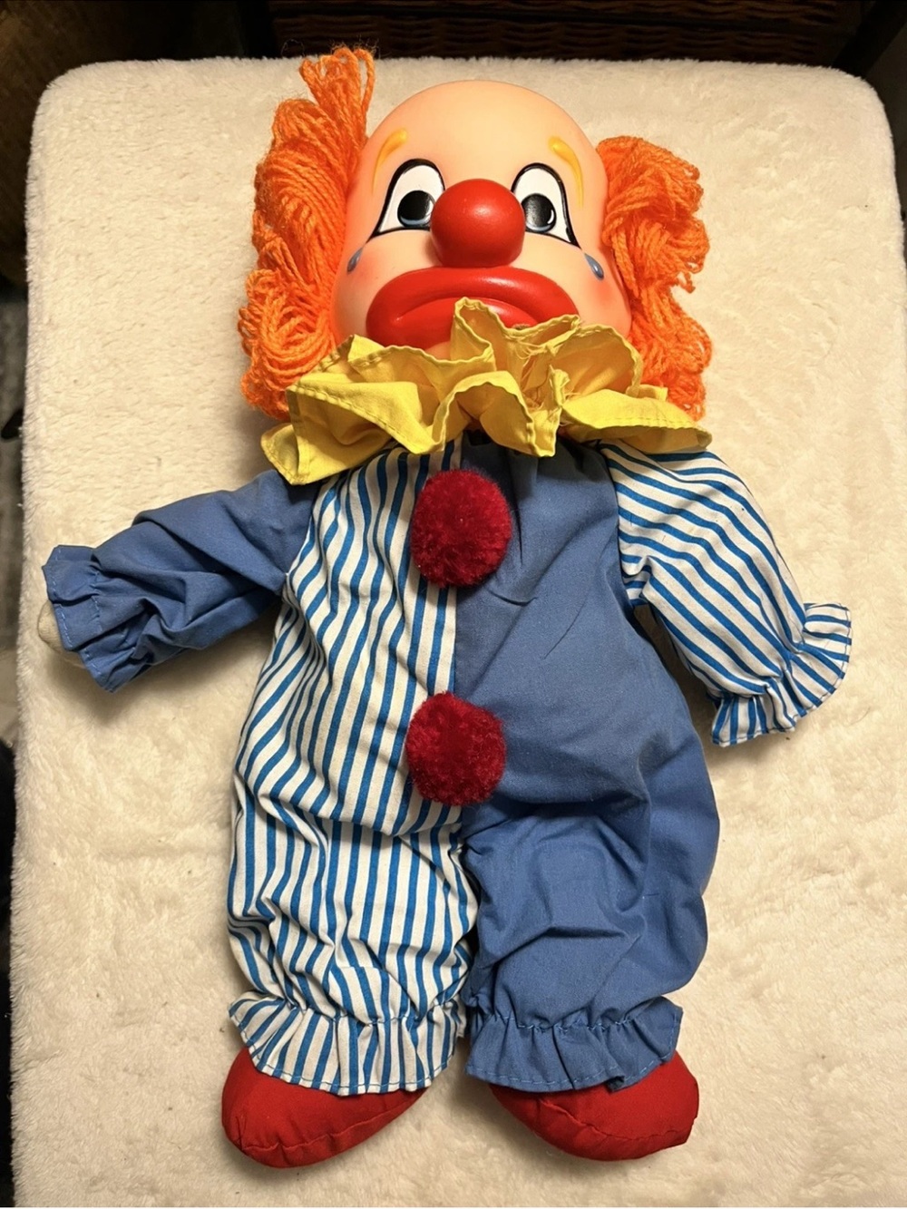 Dakin Clown Doll CHEERY-TEARY CLOWN  14" 1982 Sad & Happy Face- Collectible